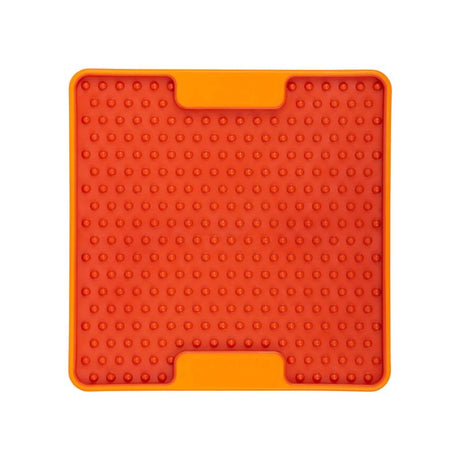 LickiMat Mini Tuff Soother Orange Plastic Slow Feeder For Dogs