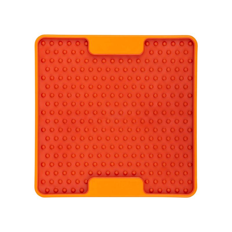 LickiMat Mini Tuff Soother Orange Plastic Slow Feeder For Dogs