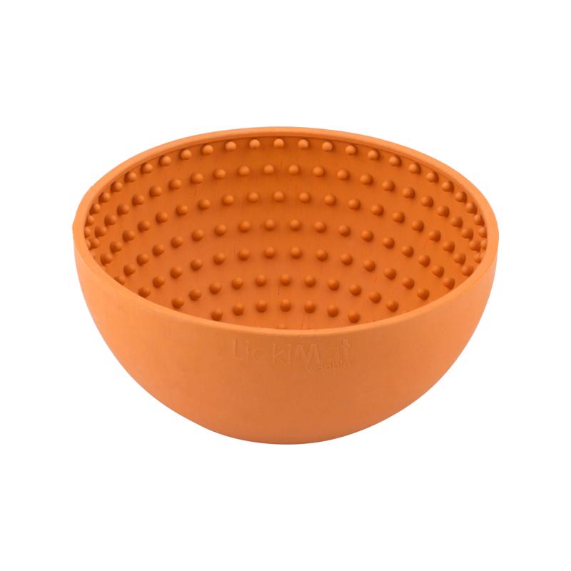 LickiMat Wobble Orange Rubber Slow Feeder For Dogs