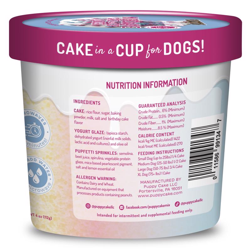 Cuppy Cake Birthday Cake with Pupfetti Sprinkles Treats For Dogs 4 oz 1 pk