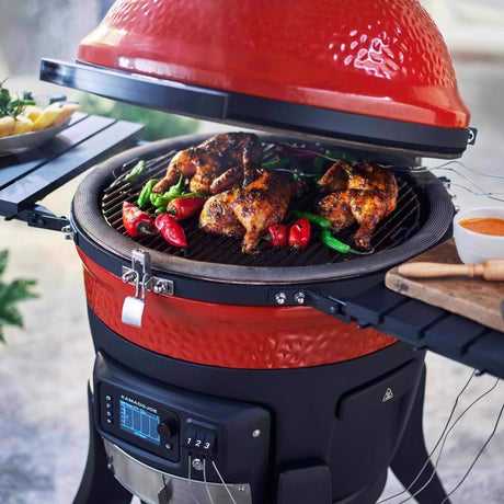 Kamado Joe 18 in. Konnected Charcoal Grill and Smoker Black/Red