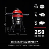 Kamado Joe 18 in. Konnected Charcoal Grill and Smoker Black/Red