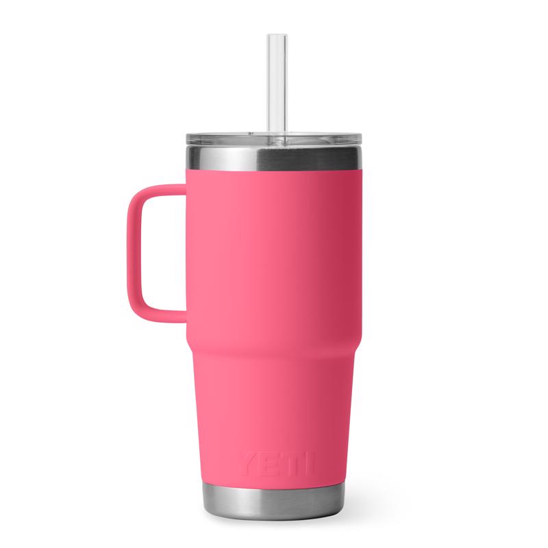 YETI Rambler 25 oz Tropical Pink BPA Free Straw Mug Insulated Straw Tumbler