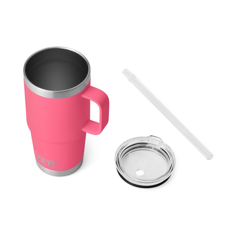 YETI Rambler 25 oz Tropical Pink BPA Free Straw Mug Insulated Straw Tumbler