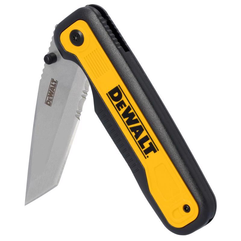 DEWALT Tanto  Black/Yellow 7Cr Stainless Steel 7.8 in. Pocket Knife