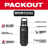 Milwaukee Packout 36 oz Black BPA Free Bottle with Chug Cap