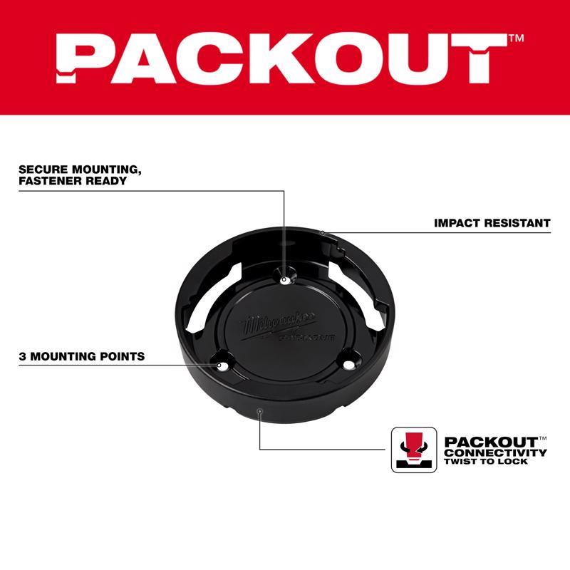 Milwaukee Packout 1 each Black BPA Free Twist to Lock Mount Beverage Holder