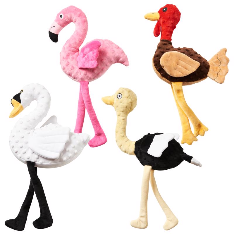 Spot Assorted Plush Birds Squeak Dog Toy Large 1 pk