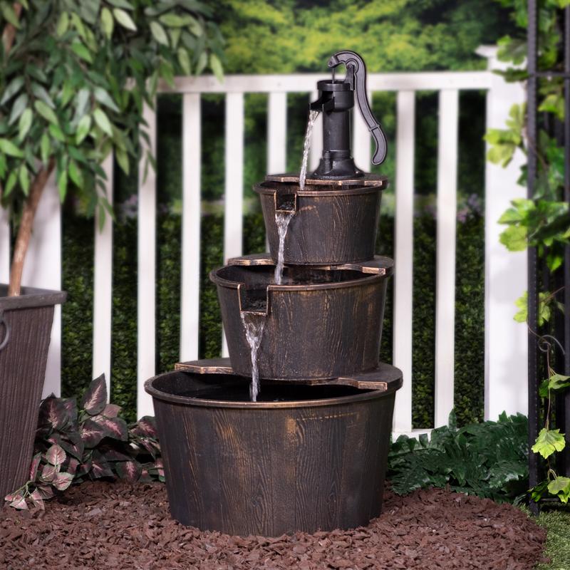 Alpine Plastic Bronze Tiered Fountain