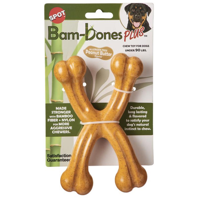 Spot Bam-bones Brown Bamboo Fibers Chew Dog Toy 1 pk