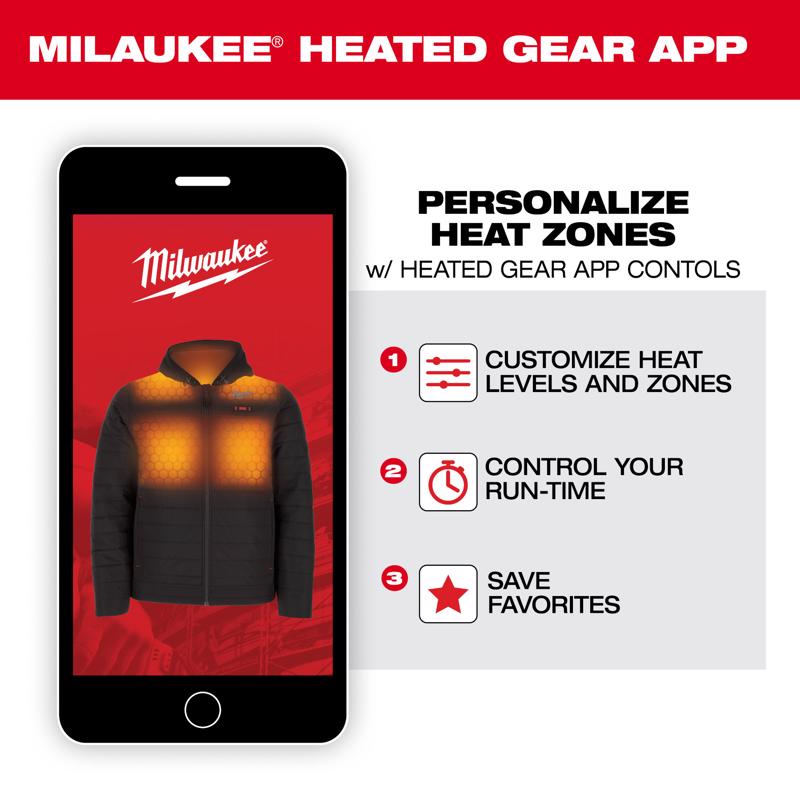 Milwaukee One Size Fits All Unisex Heated Vest with Charger/Power Source Only Black/Red