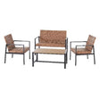 LOVESEAT SET STL BRW 4PC