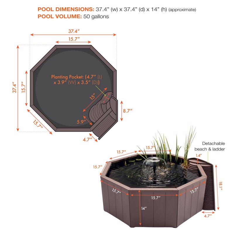 Pennington Aquagarden 50 gal Resin Pond Kit