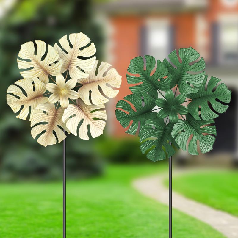 Exhart Assorted Metal 12 in. H Monstera Outdoor Garden Stake