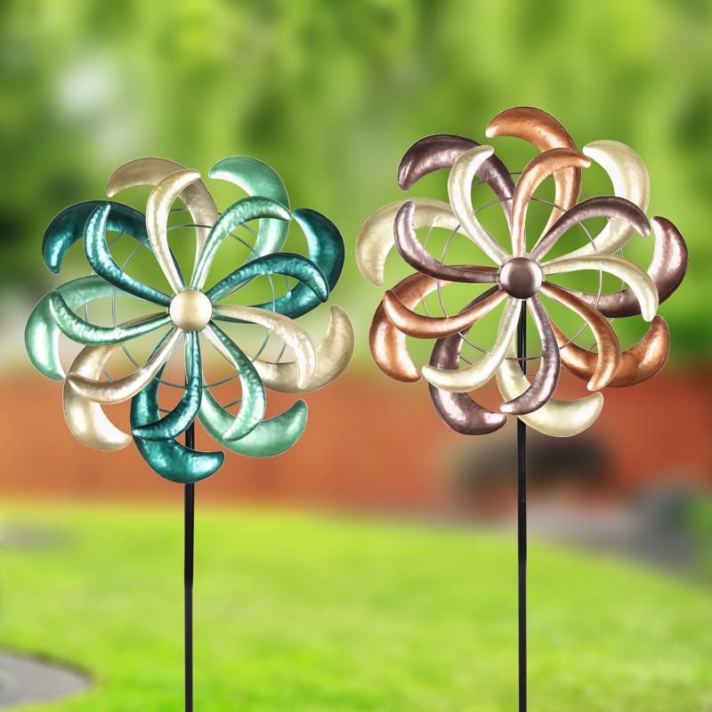 Exhart Assorted Metal 12 in. H Pinwheel Outdoor Garden Stake