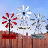 Exhart Multicolored Metal 40 in. H Welcome Windmill Stake
