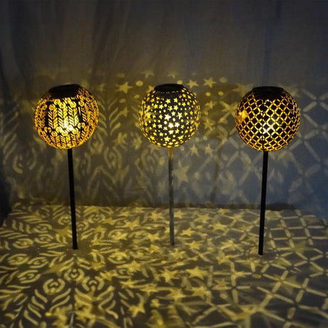 Alpine Assorted Metal 21 in. H Lantern Solar Garden Stake