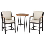 DINING SET STEL BLK 3PC