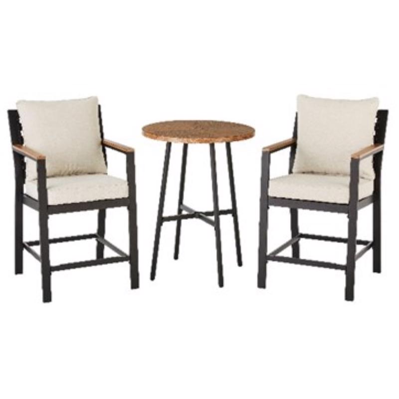 DINING SET STEL BLK 3PC