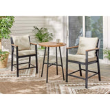 Living Accents Nightingale 3 pc Black Steel Dining Set Gray