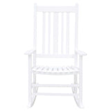 Living Accents White Wood Frame Casual Rocking Chair