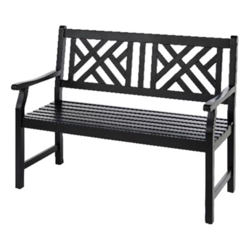 Living Accents Black Wood Outdoor Bench 36 in. H X 48.25 in. L X 24.5 in. D