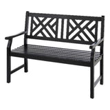 Living Accents Black Wood Outdoor Bench 36 in. H X 48.25 in. L X 24.5 in. D