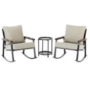 Living Accents Genesis Dark Gray Steel Frame Rocking Chair with End Table
