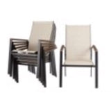 Living Accents Black Steel Frame Sling Chair Tan