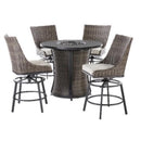 Living Accents Sterling 5 pc Black Steel High Dining Fire Pit Set
