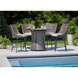Living Accents Sterling 5 pc Black Steel High Dining Fire Pit Set