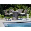 Living Accents Sterling 5 pc Black Steel High Dining Fire Pit Set