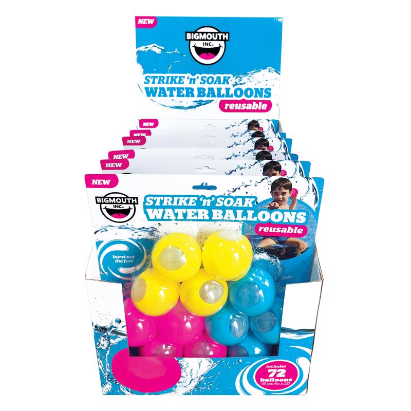BigMouth Strike 'n' Soak Assorted Silicone Reusable Water Balloon Pool Balls