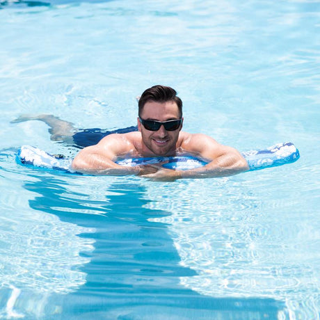 Aqua Swim Blue/White Fabric/Mesh Inflatable Hawaiian Wave Pool Noodle