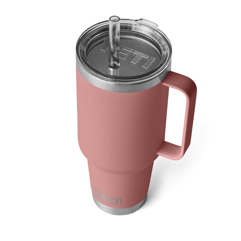 YETI Rambler 42 oz Sandstone Pink BPA Free Straw Mug