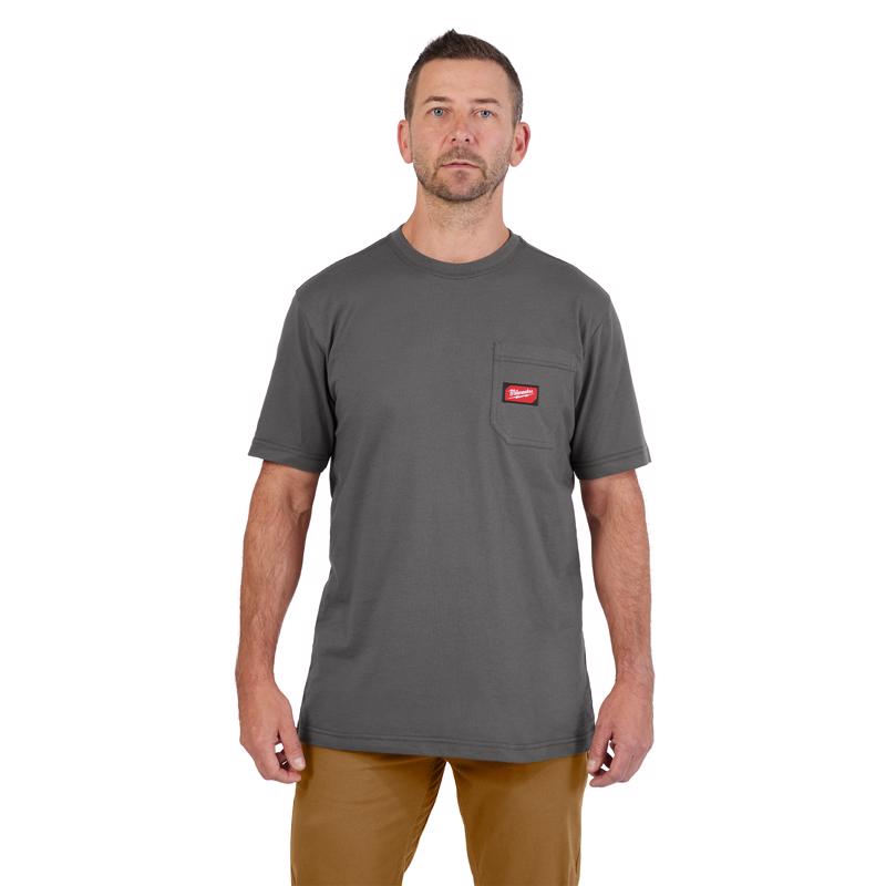 T SHRT SHORT SLEVE GRY L