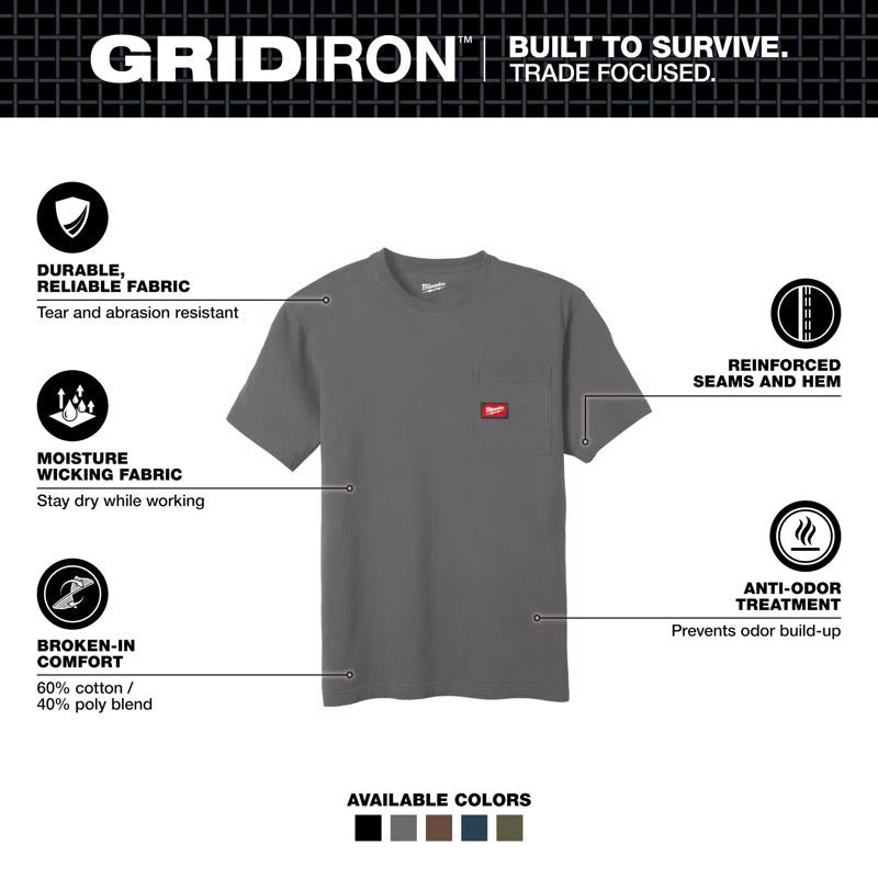 Milwaukee Gridiron S Short Sleeve Men's Round Neck Gray Tee Shirt