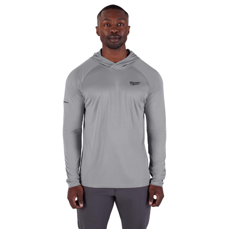 HODED SWTSHRT FBRC GRY M