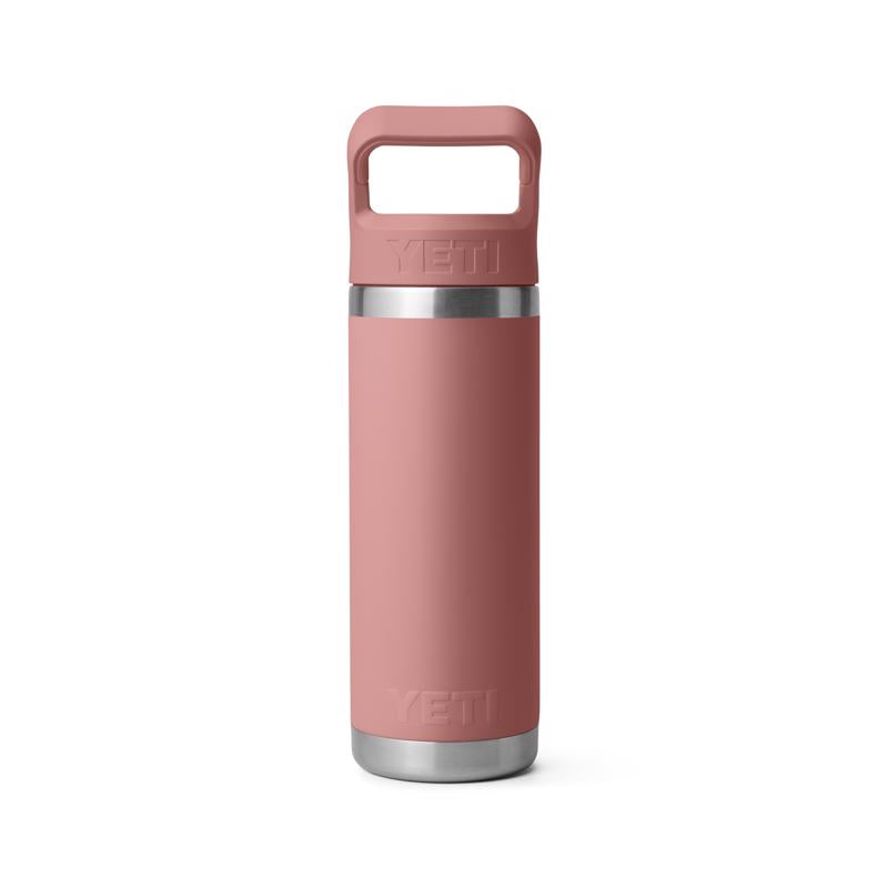 YETI Rambler 18 oz Sandstone Pink BPA Free Bottle with Straw Cap