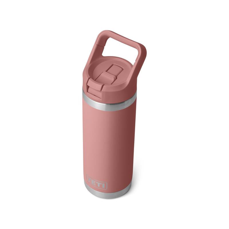 YETI Rambler 18 oz Sandstone Pink BPA Free Bottle with Straw Cap