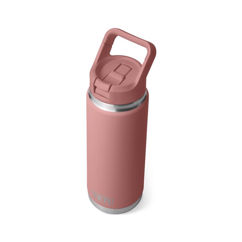 YETI Rambler 26 oz Sandstone Pink BPA Free Bottle with Straw Cap