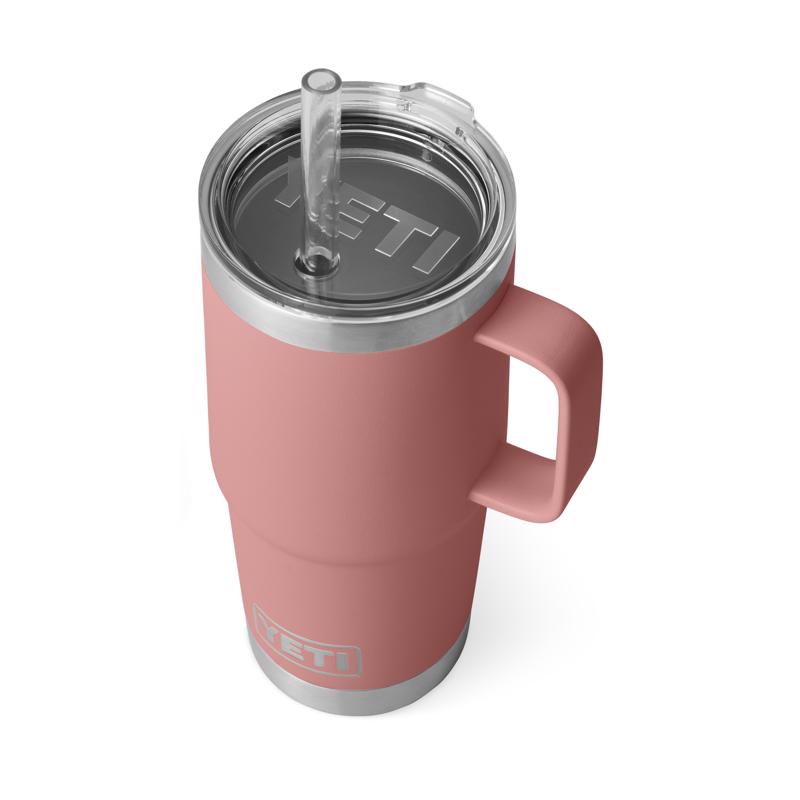 YETI Rambler 25 oz Sandstone PInk BPA Free Straw Mug