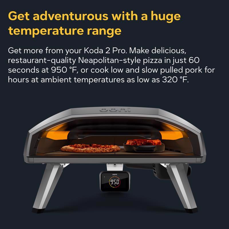 Ooni Koda 2 Pro Propane Gas Outdoor Pizza Oven Foundry Black