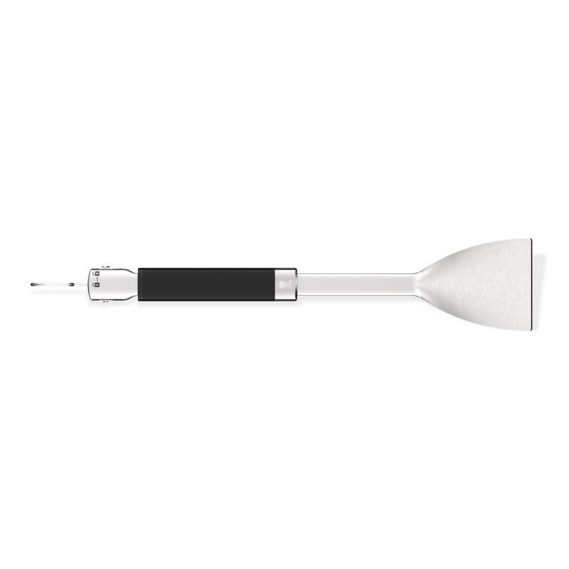 Weber Flat Grip Stainless Steel Black/Silver Grill Tongs 1 pc