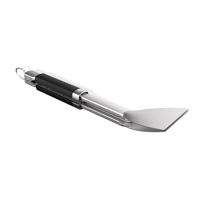 Weber Flat Grip Stainless Steel Black/Silver Grill Tongs 1 pc