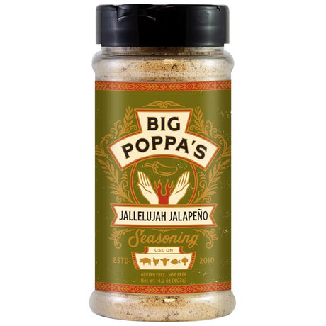 Big Poppa's Jallelujah Jalapeno Bar-B-Q Rub/Seasoning 14.2 oz