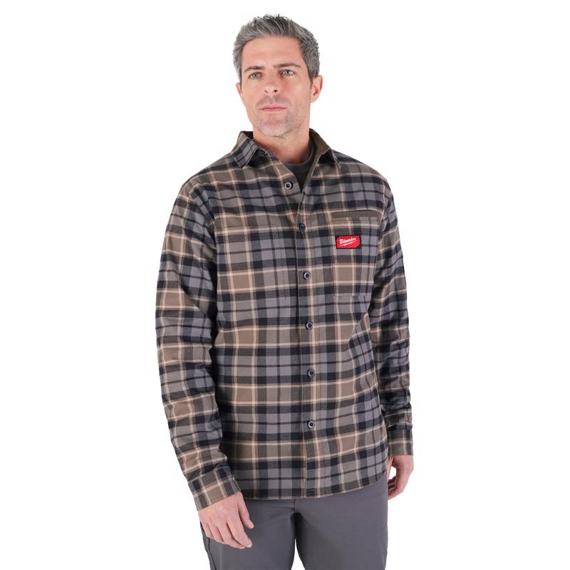 FLANL SHRT COLLARD GRY L