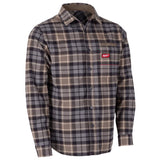 Milwaukee Gridiron XXL Long Sleeve Men's Collared Gray Flannel Shirt