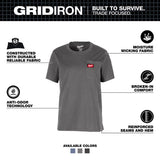 Milwaukee Gridiron S Short Sleeve Women's Round Neck Gray Tee Shirt