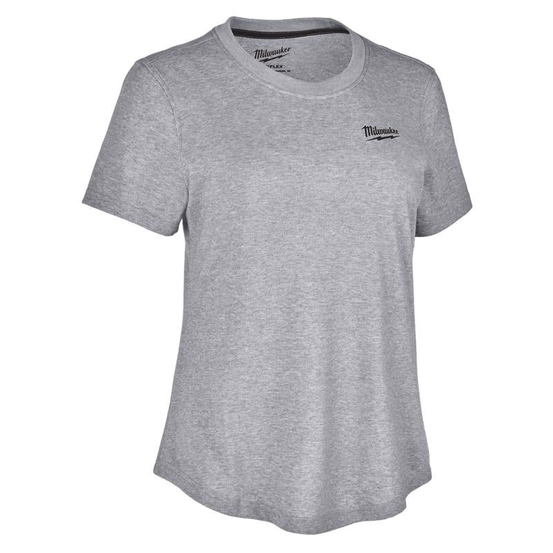 Milwaukee Freeflex L Short Sleeve Women's Round Neck Gray Tee Shirt